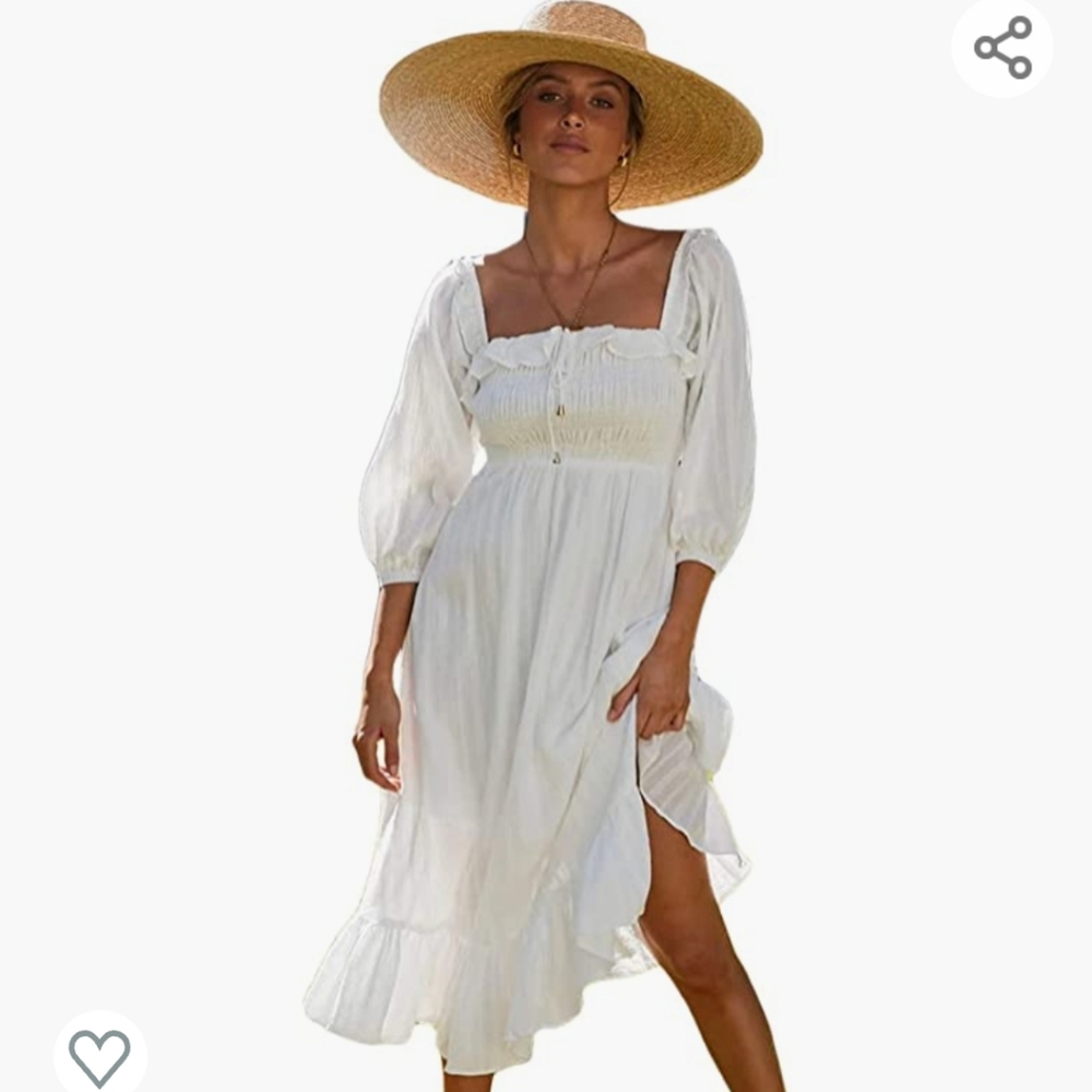 White milkmaid dress